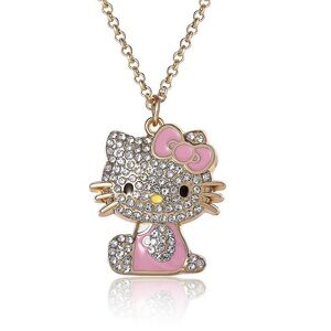 Sanrio Crystal Pendant Necklace - Gold-Tone with Colorful Enamel Accents